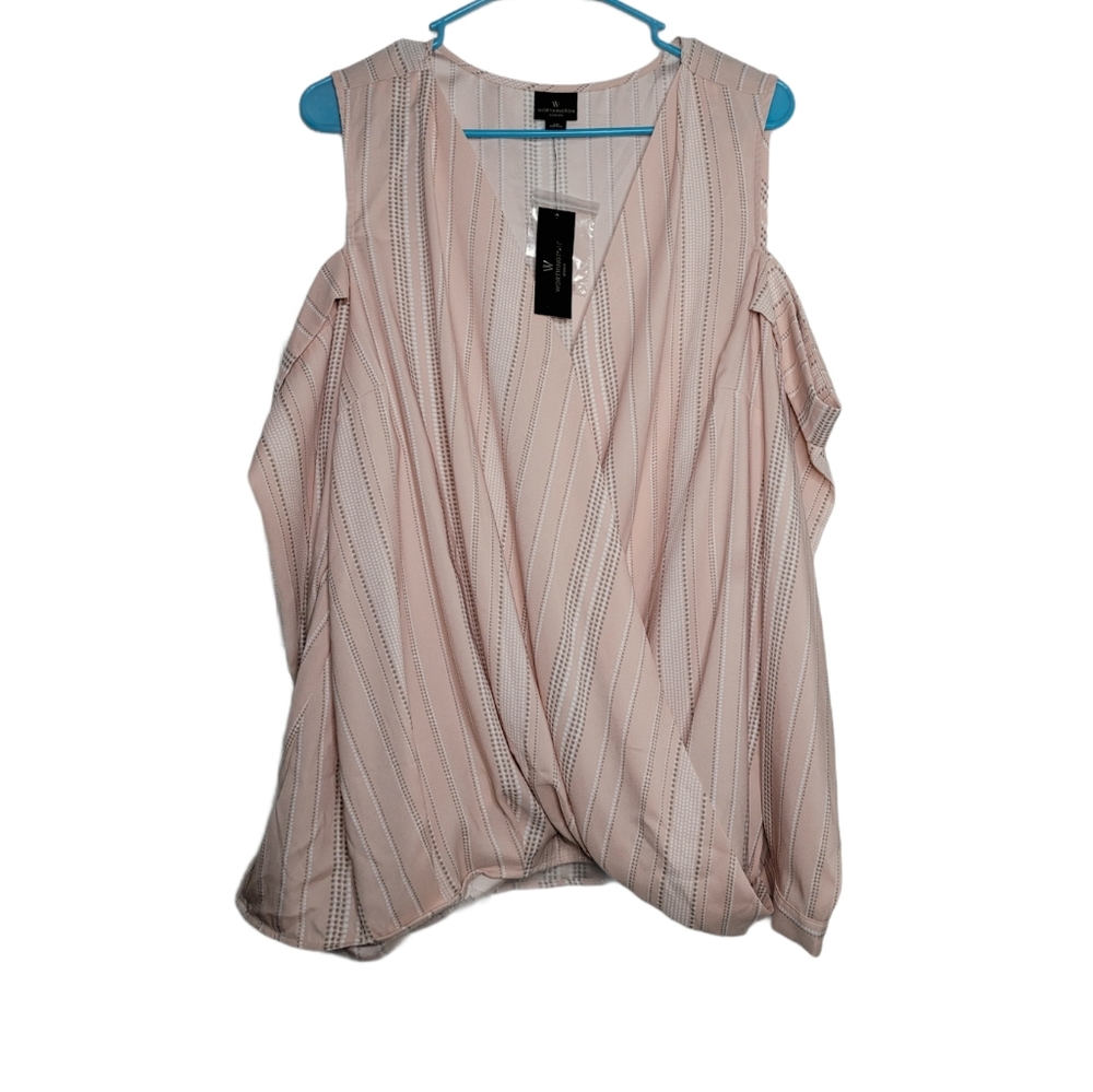 Worthington Pink Rose Cold Shoulder Top